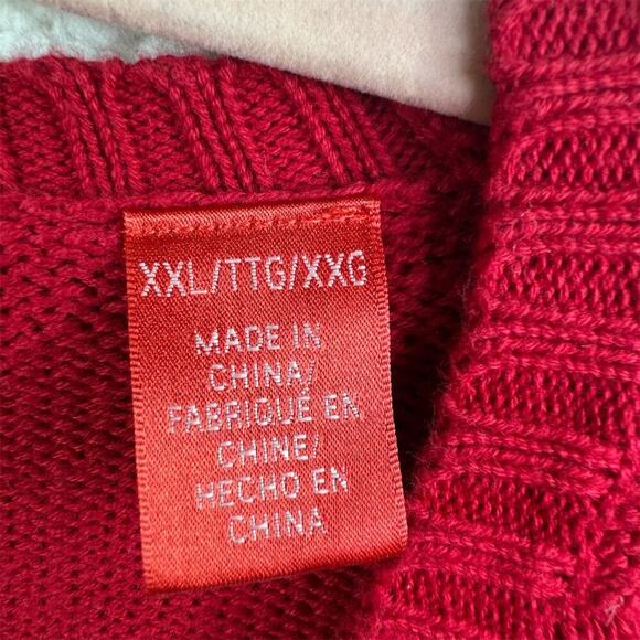 IZOD Men's Argyle Red Pullover Sweater 2XL Long Sleeve Casual - Picture 2 of 9